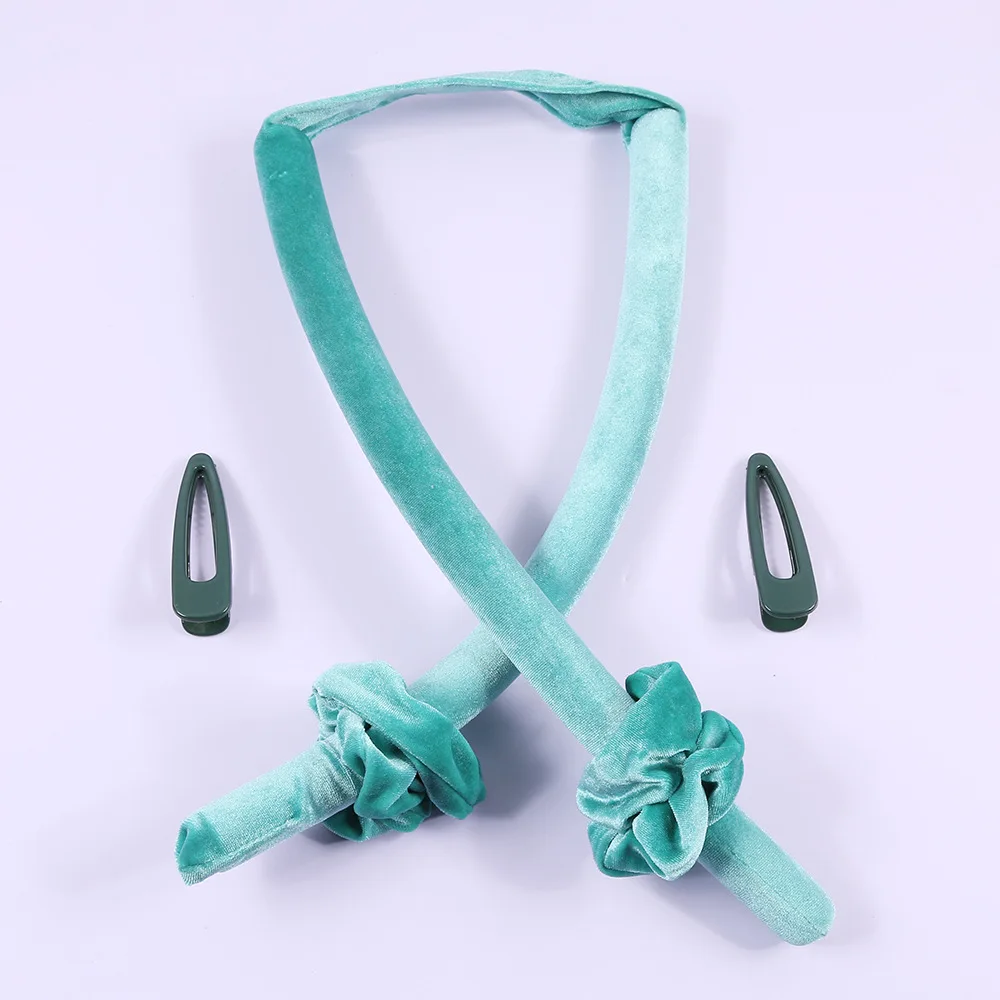 Magische Haarkrulspelden Stylingstools Hiteless Krullen Rollers Lint Slapend Hitteloze Fluwelen Krultang Accesorios Para El Cabello: Blauw