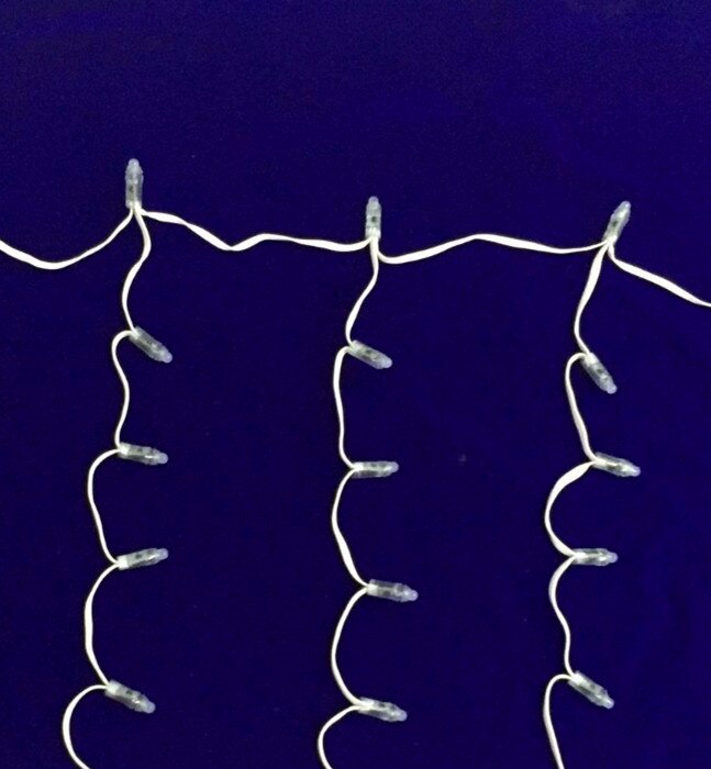 Addressable 5nodes*20drops LED Pixel Icicles;DC12V WS2811 controlled;all white wire;IP68;100nodes/set;with xConnect pigtail