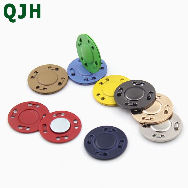 3 sæt/taske qjh syudstyr magnet sten mørkt spænde automatiske magnetiske knapper gør-det-selv-taske dobbeltsidet magnetknap 20mm str.