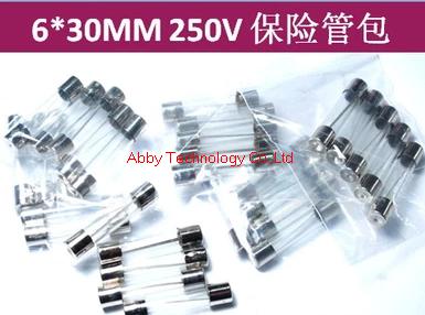10 Waarde * 5 Stuks = 50 Stks/partij 6X30Mm, 0.2A 0.5A 1A 2A 3A 5A 6A 8A 10A 15A 250V Glaszekering Assortiment Kit