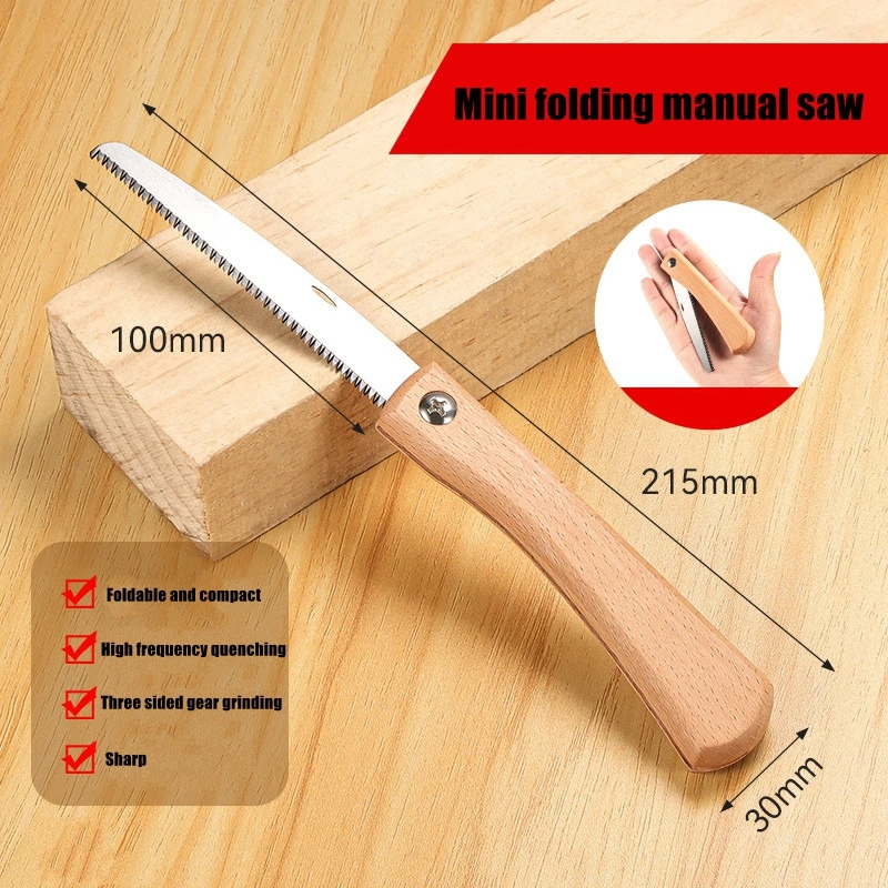 Draagbare mini-handzaag Antislip houten handvat Trek opvouwbare zaag Flush Cut Trim Saw voor handzaag Houtbewerking Kunststof snijgereedschap