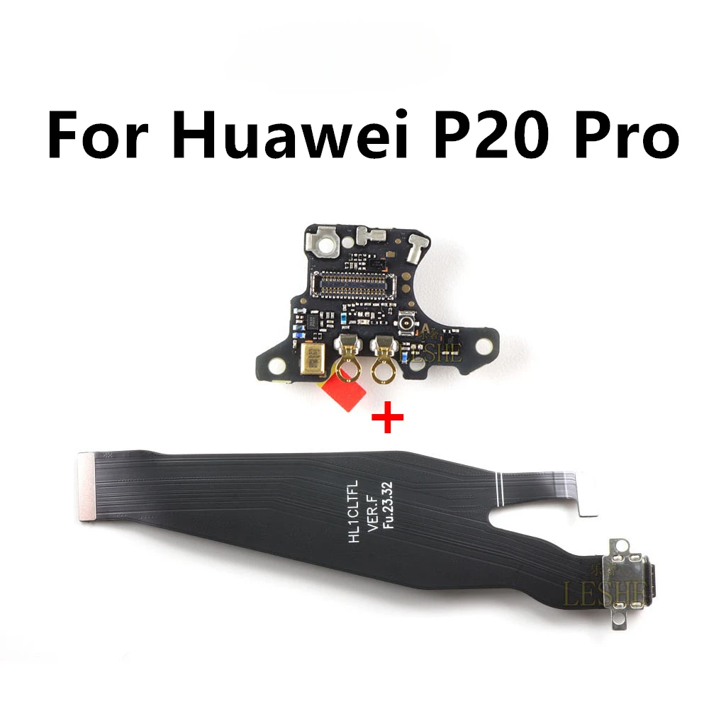 Mikrofon platine USB-Ladestation Flach kabel für Huawei P20 / P20 Pro Typ C Lade-Flex kabel: Black