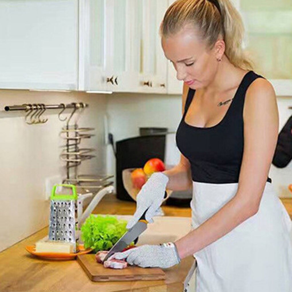 1 Pair Anti-cut Gloves Kitchen Gardening Hand Protective Gloves Butcher Meat Chopping Working Gloves Mittens