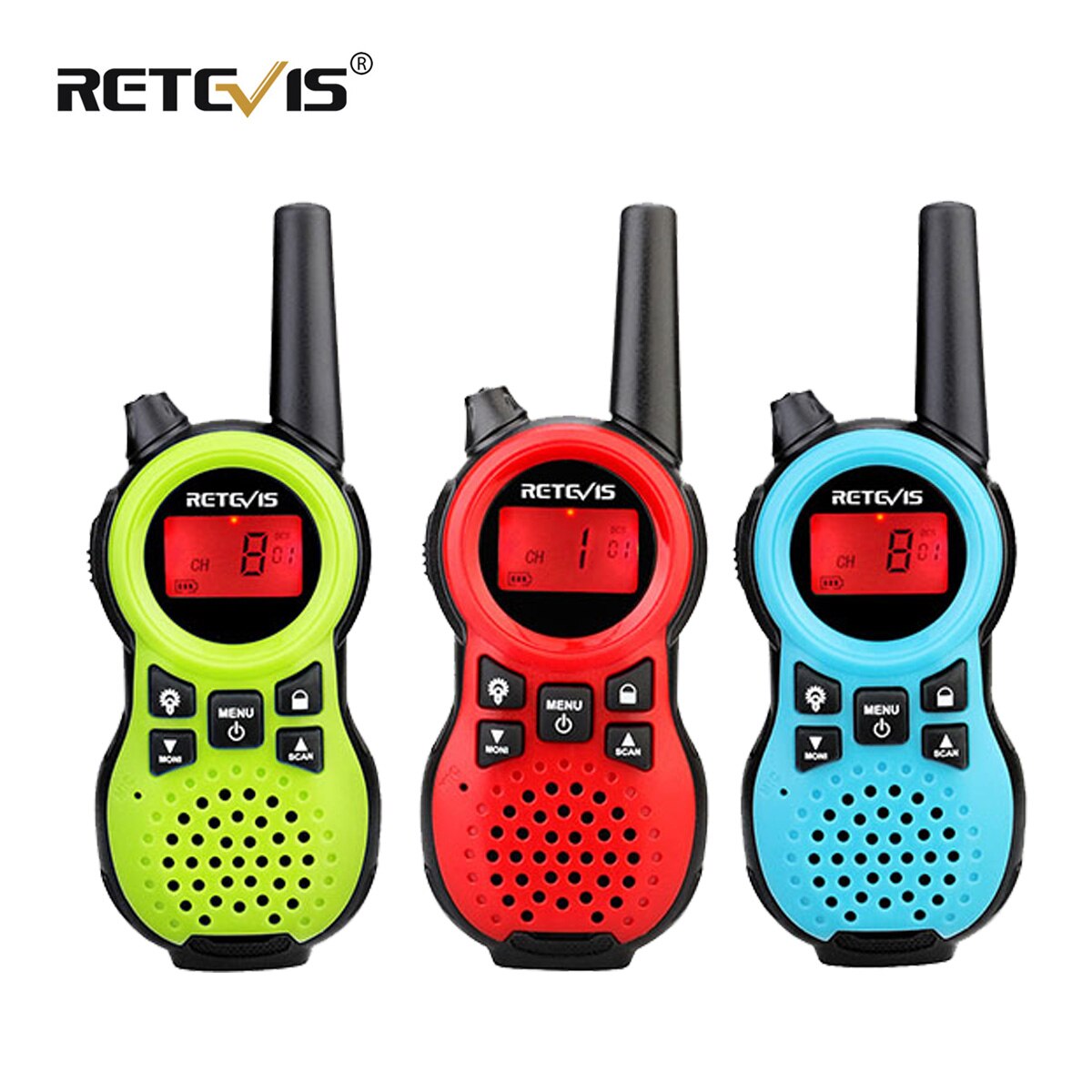 Retevis RT638 Walkie Talkie freundlicher 2 stücke PMR USB Ladung Taschenlampe freundlicher Spielzeug Radio Geburtstag Weihnachten für Jungen mädchen