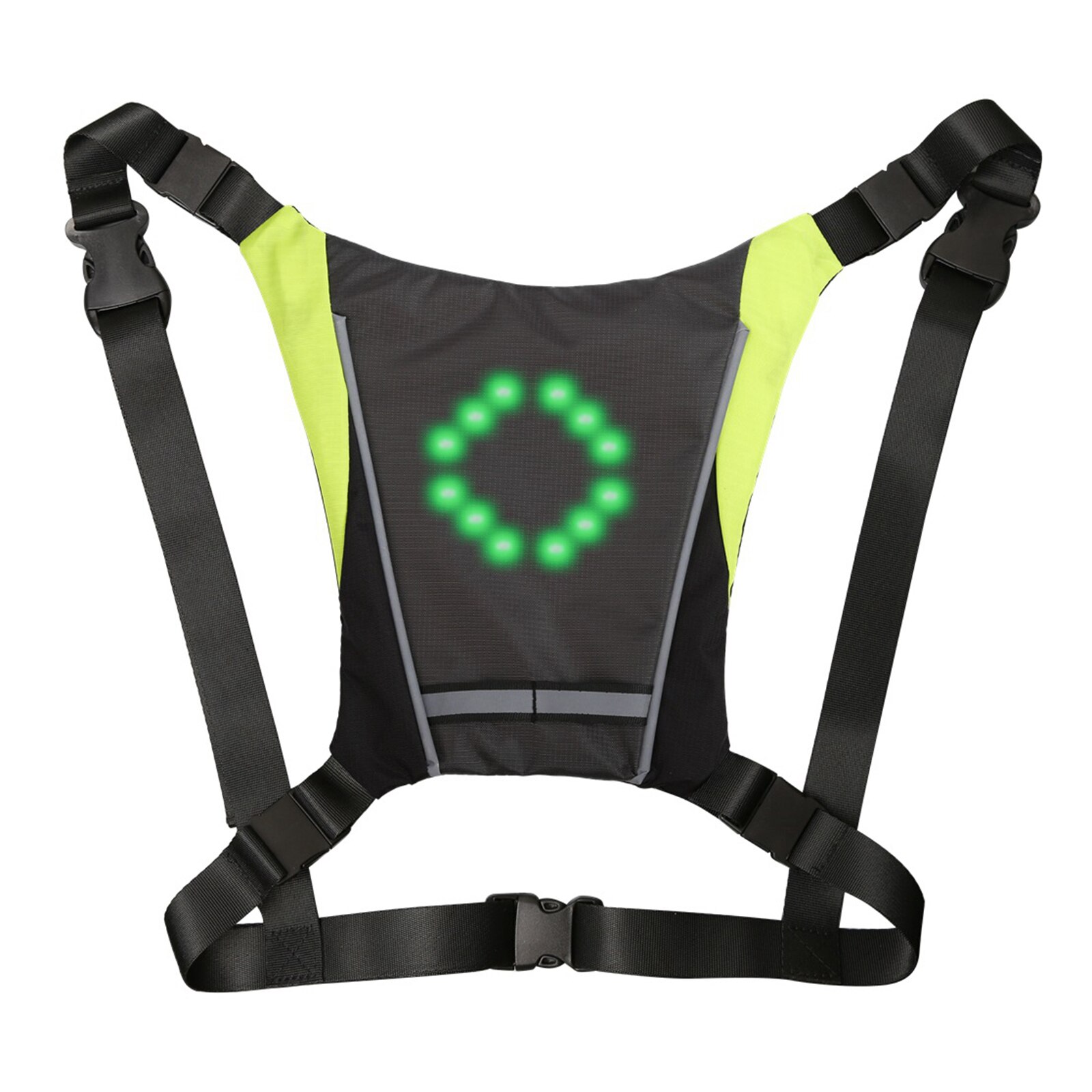 Gilet clignotant, indicateur de Direction lumineux de nuit, sac à dos de vélo, Guide de lumière: Gray