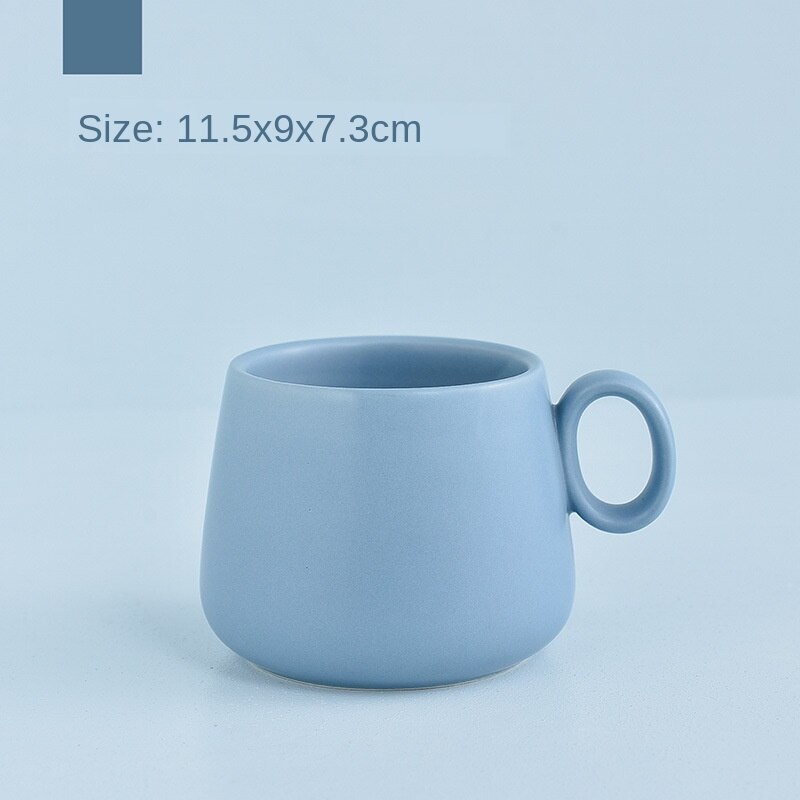 Styrke porcelæn kaffe krus pastel farve sød te tumbler cup cafe kopper tekop tazas de ceramica kreativer: Blå