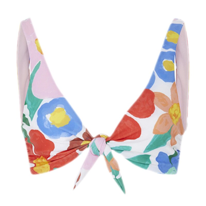 Twee Stukken Pakken Bloemen Sling Met Hoge Taille Bodems Bikini Set Draadloze Vrouwen Zomer Strand Badpak S