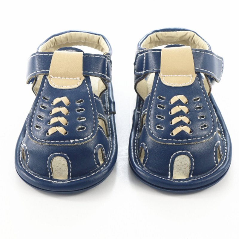 Heldere Prinses Lente Zomer Meisje Baby Lederen Schoenen Baby Mocassins Peuter Rubber Bottom Anti-Slip Babyschoenen: Blue / 2