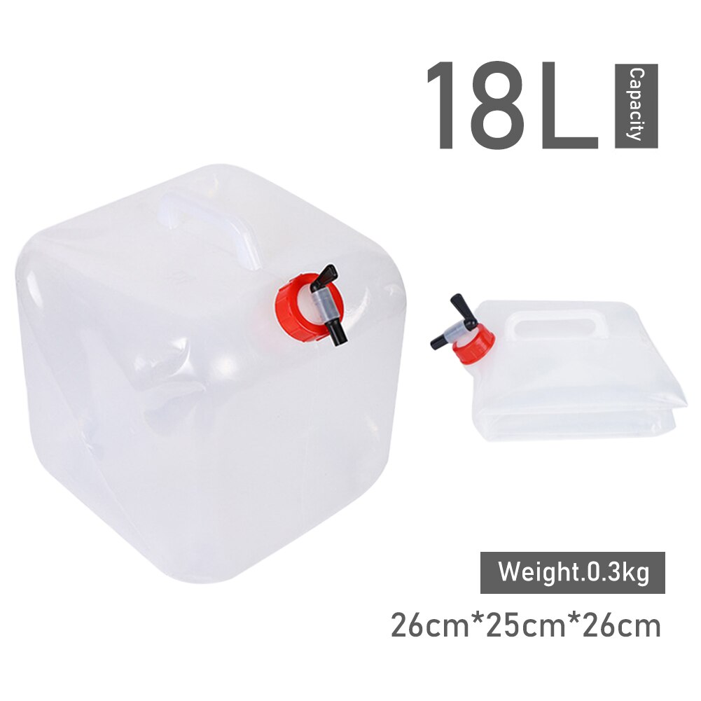 10/20L Opvouwbare Camping Water Bussen Met Tap Bpa-vrij Pvc Water Opbergtas Water Emmer Outdoor Wandelen drinkwater Tank: 18L