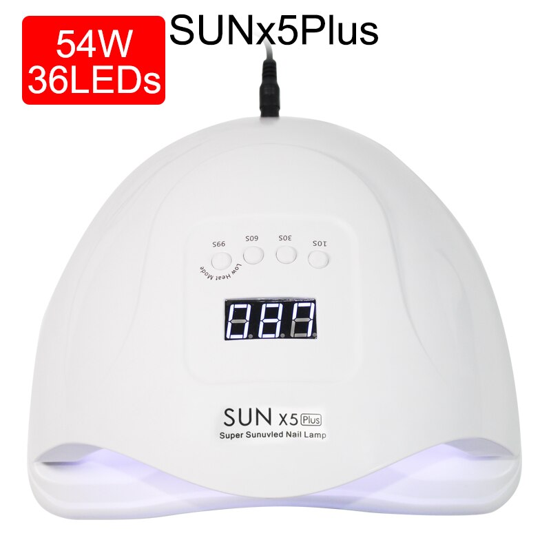 SUN X7/5 Plus lámpara LED 42/36/12 LEDs secador UV para secado de uñas de Gel polish10S/30S/60S/99S herramientas de manicura con sensor automático: 54W