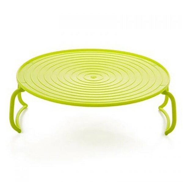 Multifunktionel mikroovn opvarmning lagdelt dampbakke dobbeltlags stativ skåle holder organisator tilbehør køkkenværktøj: Grøn