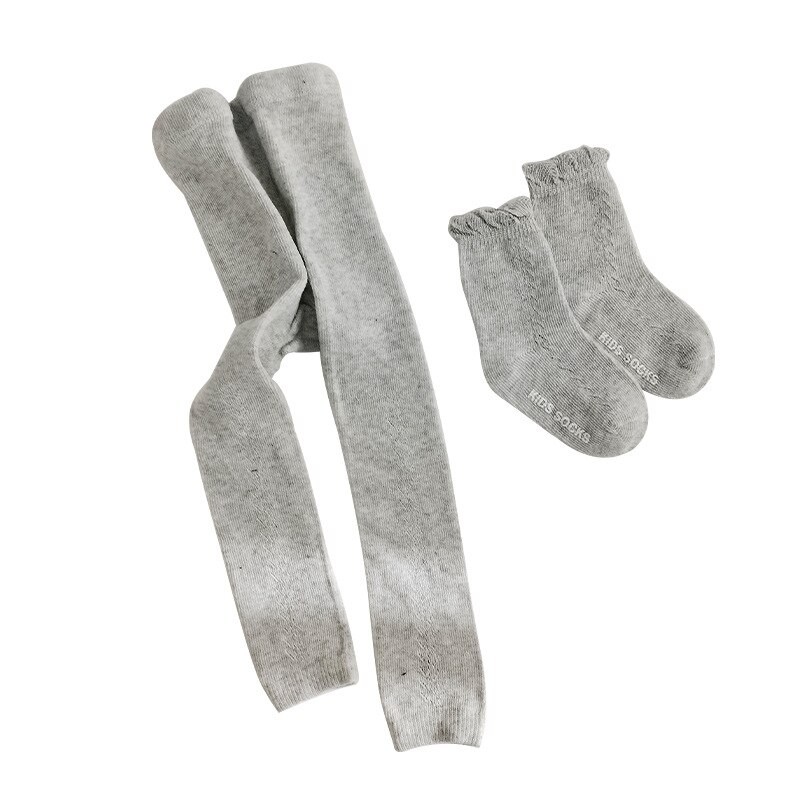 Leggings + calzini per bambini per bambini Set pantaloni per bambina per bambini primavera estate nuovo cotone morbido Mesh traspirante Leggings per bambino: GRAY / S