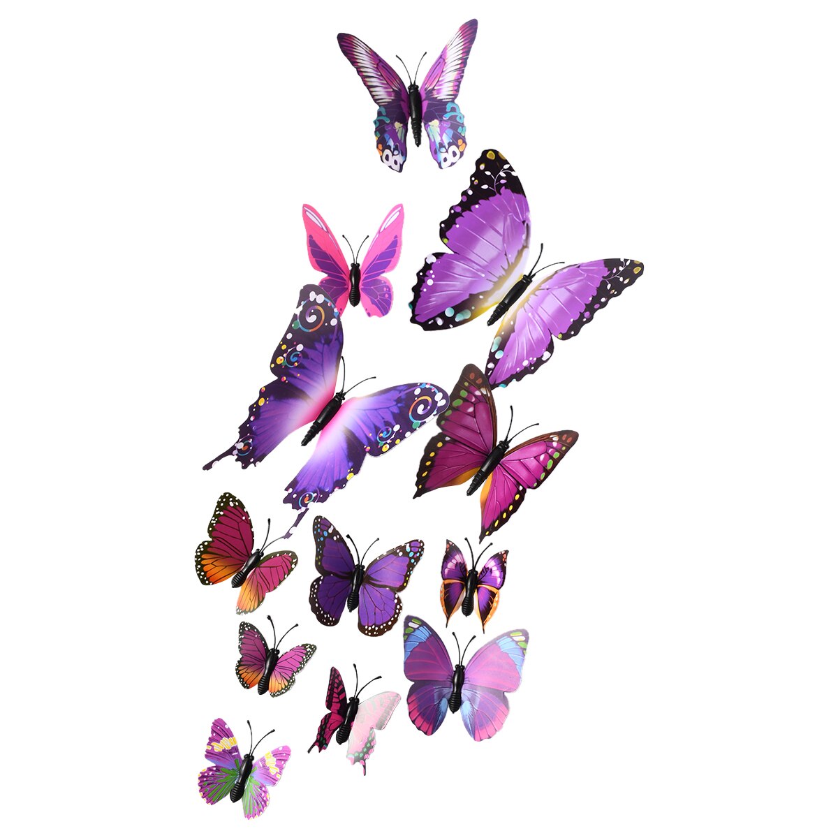 12Pcs Decals The Sticker Stickers On Butterflies Wall Wall Year Home Decorations 3D Butterfly PVC Wallpaper For Living Room