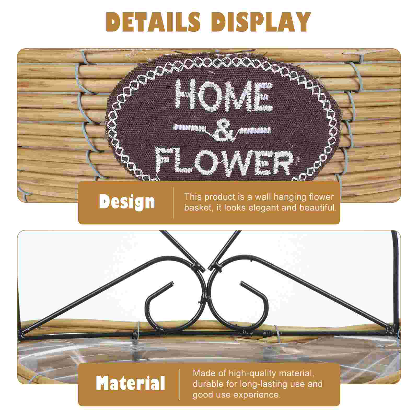 1Pc Flower Basket Nice Chic Hanging Flower Basket Flower Arrangement Basket for Balcony