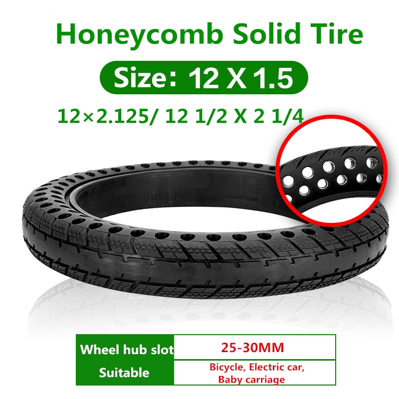 12*1.5 non-pneumatic tire 12*2.125 Honeycomb Solid Tire Explosion-Proof 12 1/2*2 1/4 Electric Scooter Solid Tires