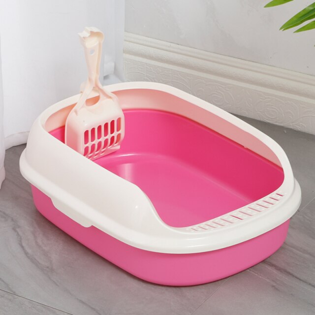 Automatisk, selvrensende, hette, katt, søppelboks, kjæledyr, toalett, sengetøy, anti, sprut, katt, skuff, med, kattunge, katt, cat, forsyninger: Rosa