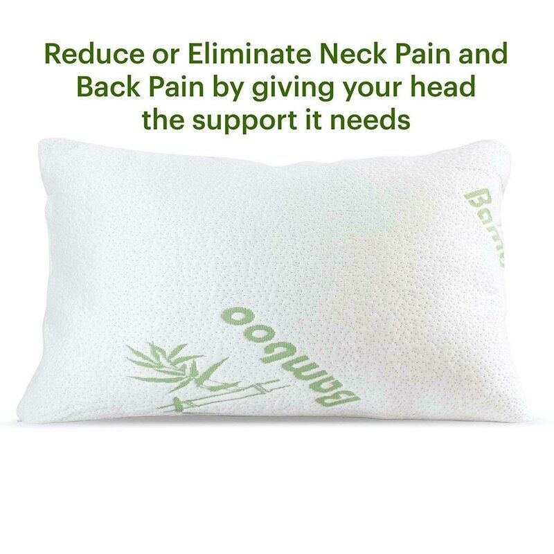 Nueva almohada de espuma de memoria de bambú, soporte ortopédico antibacteriano para la cabeza y el cuello en la espalda