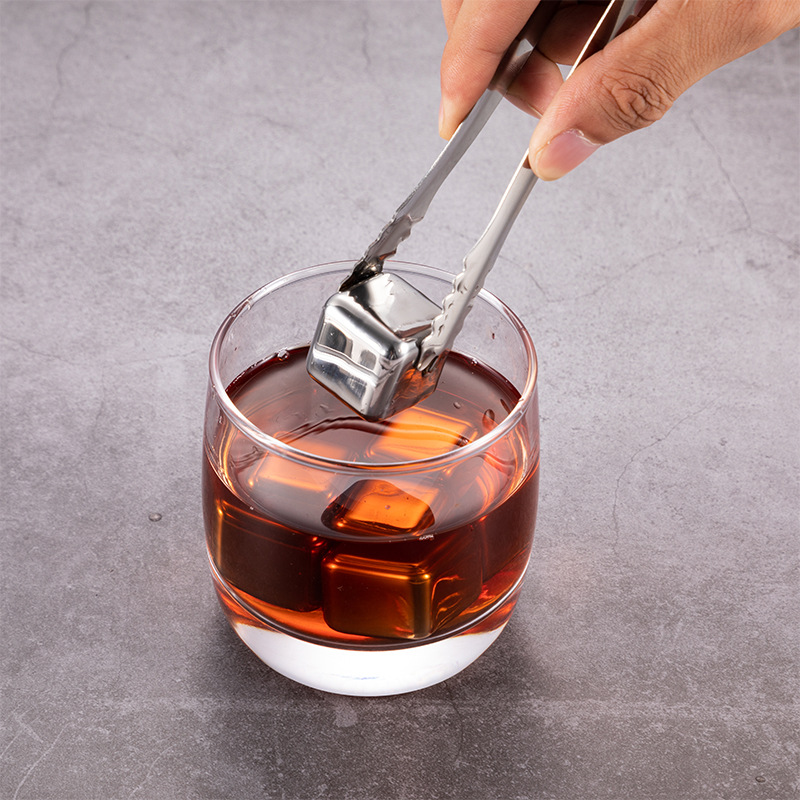 Reusable Stainless Steel Ice Cubes,Chilling Stones for Whiskey Wine&red Wine Longer Coling,Pass SGS Test