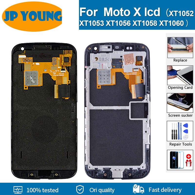 Original 4.7 &#39;&#39;lcd For Motorola MOTO X LCD Digitizer Touch Screen with Frame For Moto X XT1052 XT1053 XT1056 XT1058 XT1060 lcd