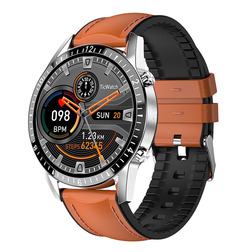 Smart Uhr Für Männer I9 Bluetooth Anruf Smartwatch Herz Rate Mehrere Sport Modus Wasserdichte PK GT2 Wacth Für HuaWei Android IOS: Brown leather