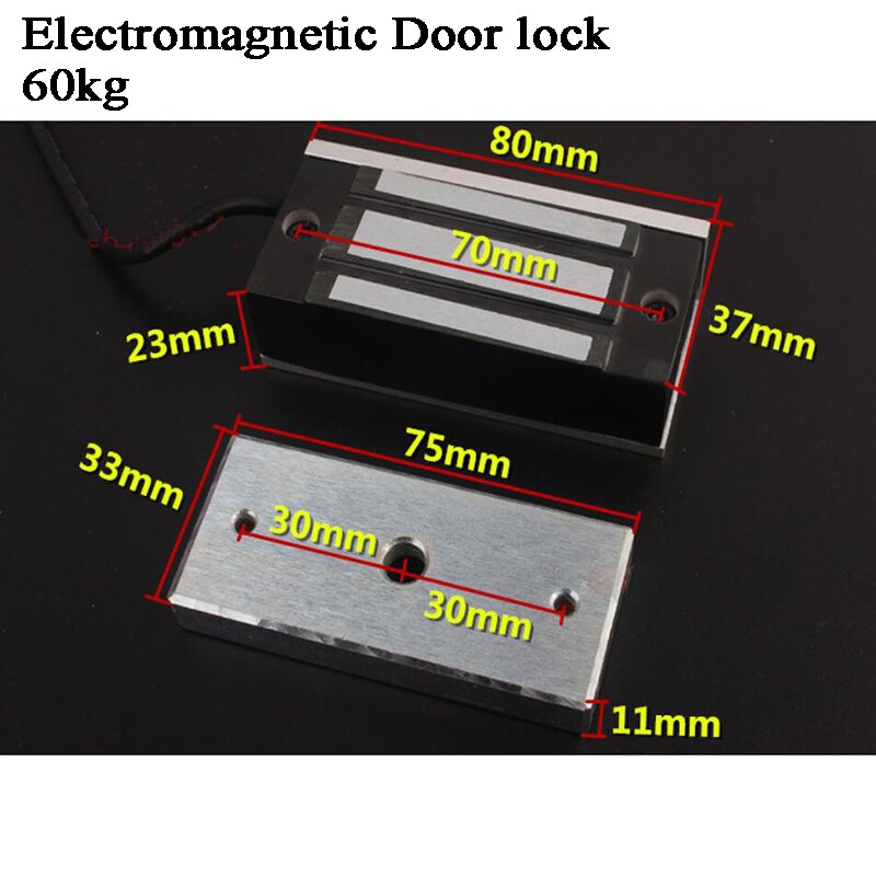 Mini cerradura magnética DC12V o 24V, cerradura eléctrica para armario, cerradura electromagnética, cerraduras para taquilla, cerradura EM a prueba de fallos de 60kg
