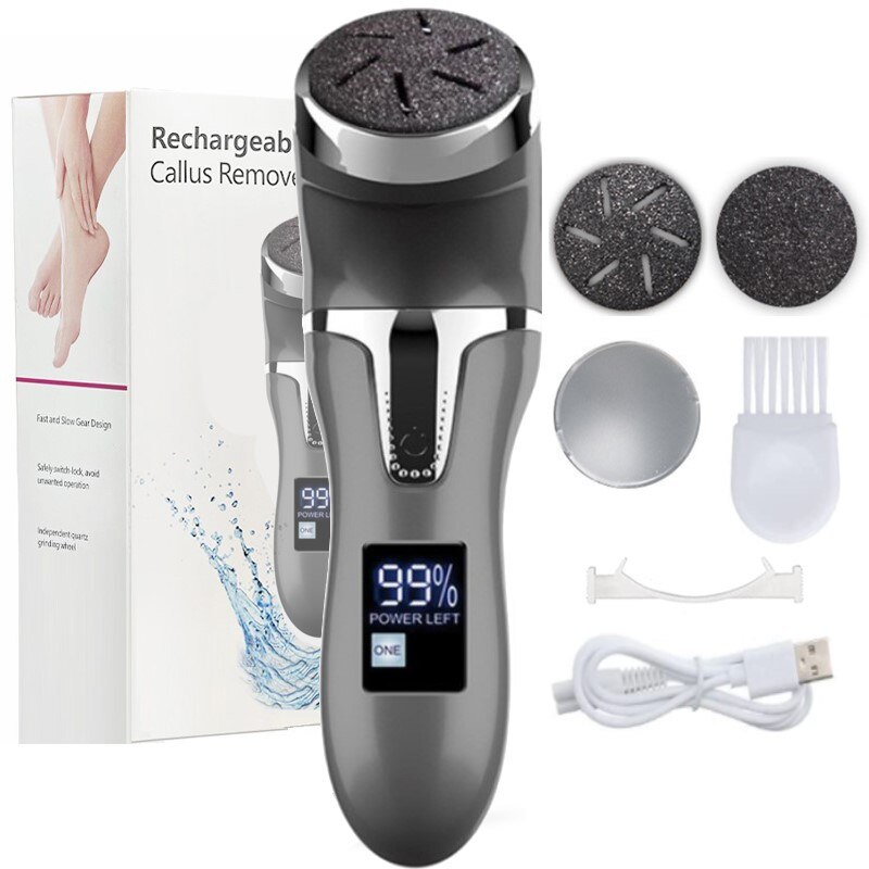 Oplaadbare Elektrische Voet Bestand Elektrische Pedicure Sander IPX7 Waterdichte 2 Snelheden Voet Eelt Remover Voeten Dode Huid Eelt: Black with box