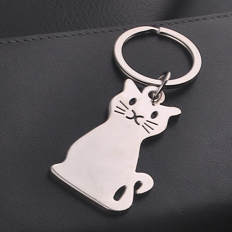 Katt nyckelring söt nyckelring för kvinnor kattunge lucky cat nyckelring nyckelhållare herr bil portachiavi chaveiro llaveros väska berlock  s056