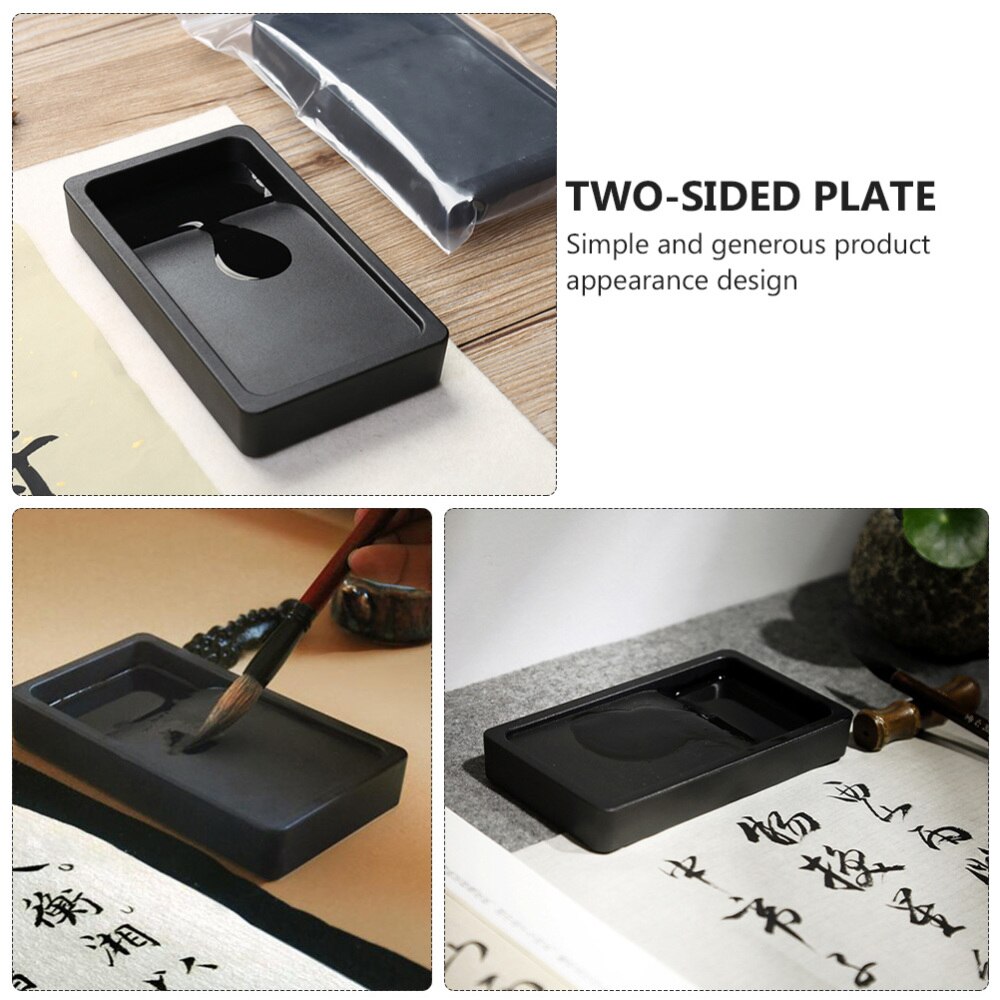 1pc Schüler Kalligraphie Inkstone Zwei-seitig Inkslab Leichte, Tragbare Inkstone
