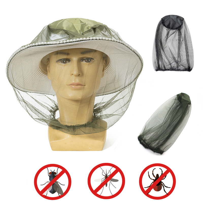 Anti-muggenvismuts 1pc Ademend Verstelbaar Mesh Vissershoed Net voor mannen en vrouwen Outdoor Reizen Vissen Kamperen