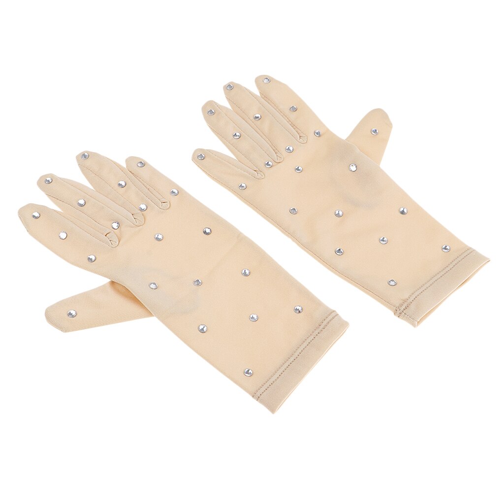 Guantes elásticos para patinaje sobre hielo, con diamantes de imitación, compatibles con vestidos de , de cumpleaños para mujer y chica