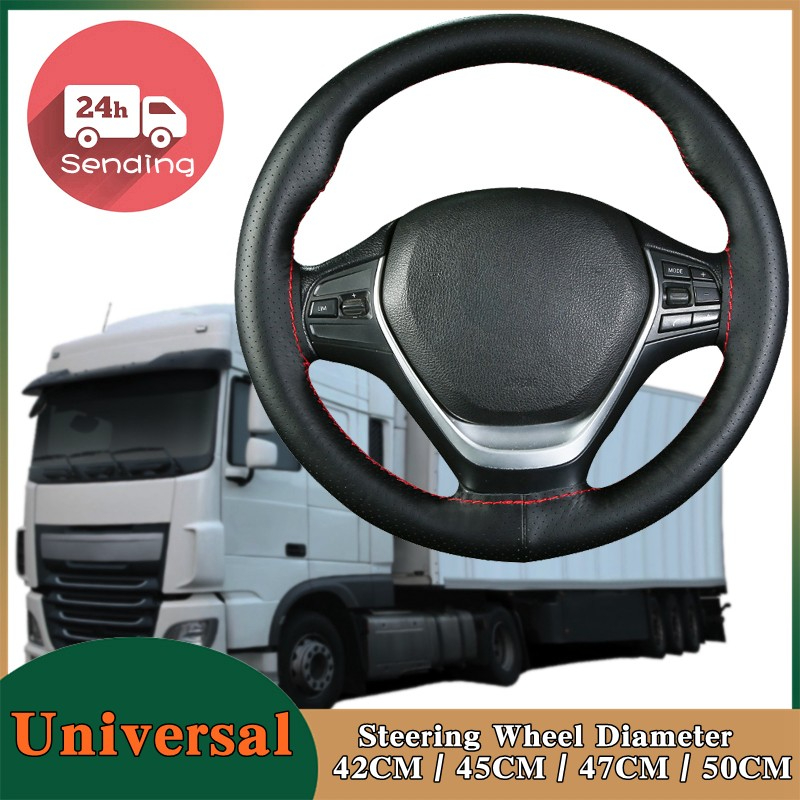 DIY Extra Large Car Steering Wheel Braid Cover 42CM 45CM 47CM 50CM Microfiber Leather Soft Non-slip Auto Interior Accessories