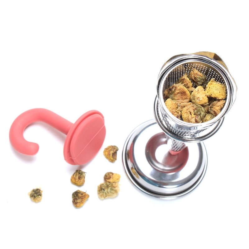 Infusor de té de acero inoxidable en forma de paraguas, filtro de especias de silicona a base de hierbas, colador, soporte para amantes del té