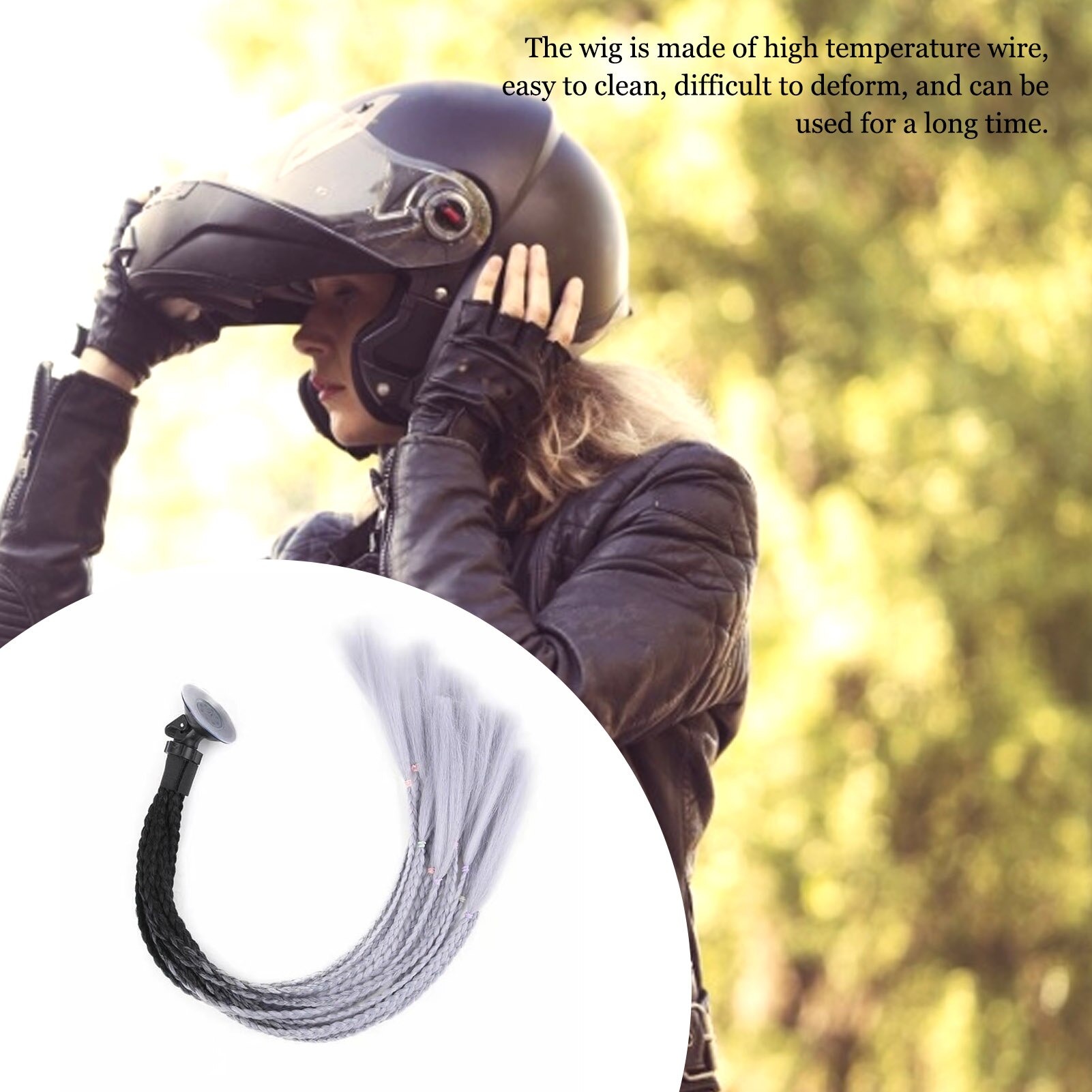 Casco de motocicleta con trenzas para mujer, casco , Peluca de cola de caballo para motocicleta, cascos de moto, 7 casco de colores, trenza sucia