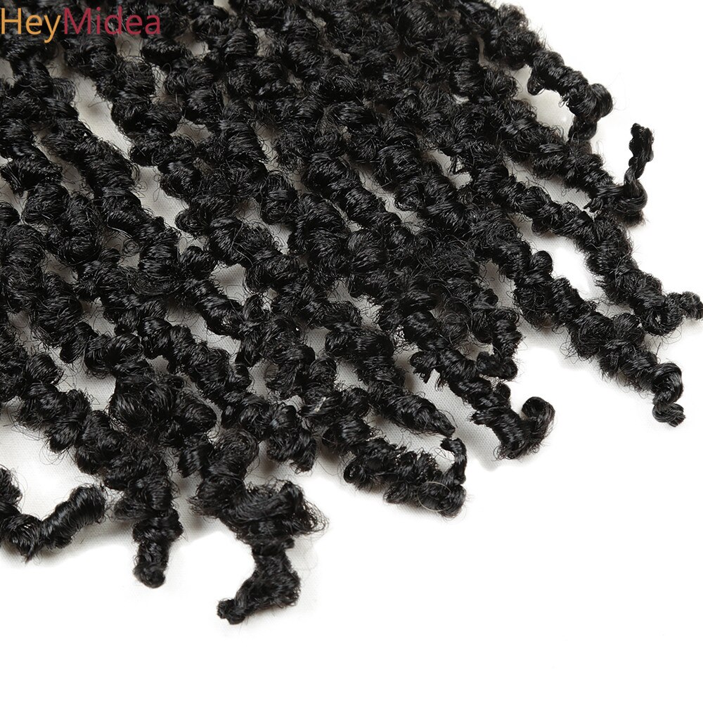 Butterfly Locs Crochet Hair 14Inch Pre Looped Distressed Locs Crochet Braids Hair Extensions Black For Women Heymidea