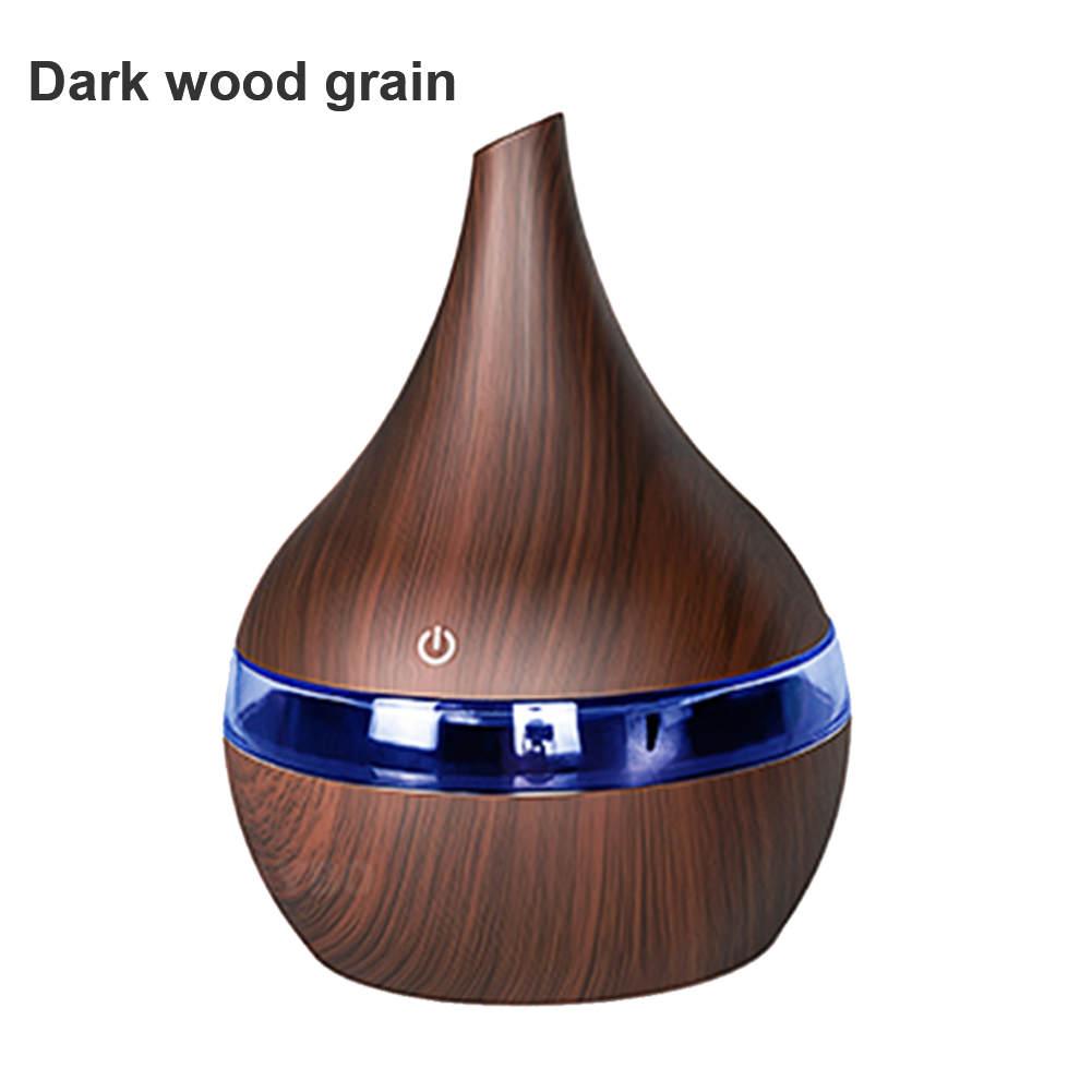 145x110MM 300ml 5V DC/USB Wooden Ultrasonic Air Humidifier USB Electric Aroma Essential Oil Air Diffuser For Car: Brown