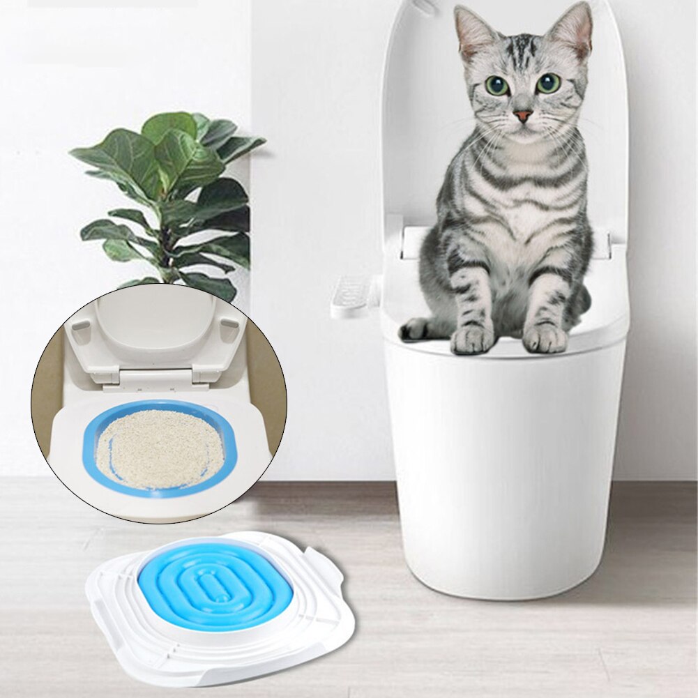 Vassoio per animali domestici sedile per wc in plastica gatto Toilette allenatore cucciolo gattino lettiera gatti addestramento lettiera vassoio tappetino animali domestici pulizia sedile wc