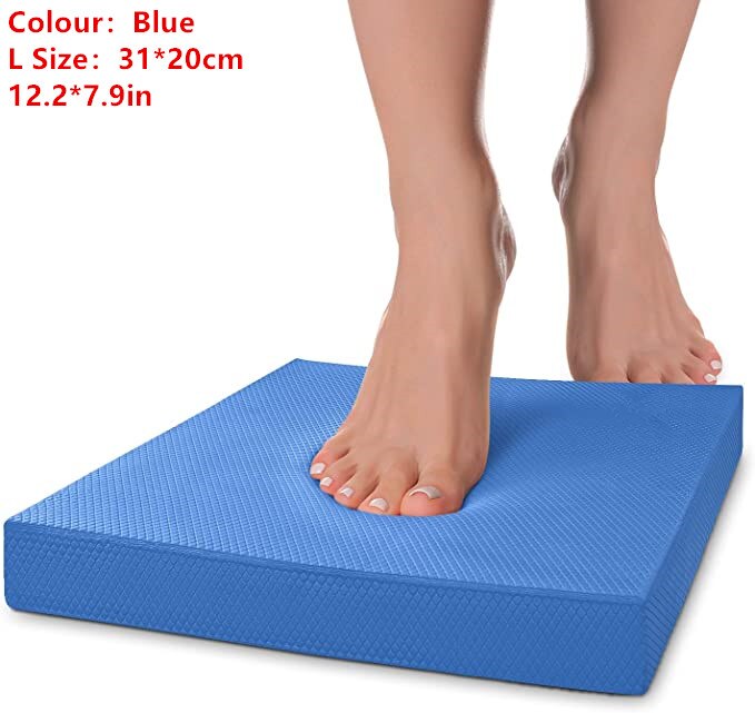 Sanft Gleichgewicht Pad TPE Yoga matt Schaum ÜSpund Pad Dicken Gleichgewicht Kissen Fitness Yoga Pilates Gleichgewicht Gremium für Physikalische Therapie: L Blau