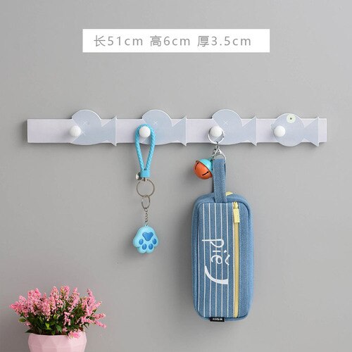 Decoración de la casa de madera de dibujos animados clave Perchero de pared percha de la habitación de los niños percha decorativa gancho WY: B