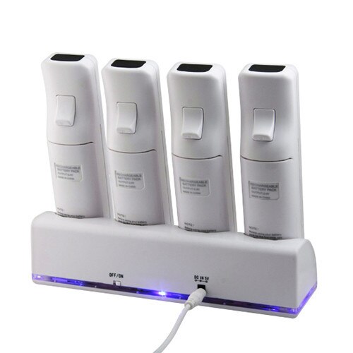 Wit Charger Dock Station 4 Batterij Packs voor Nintendo Wii Afstandsbediening