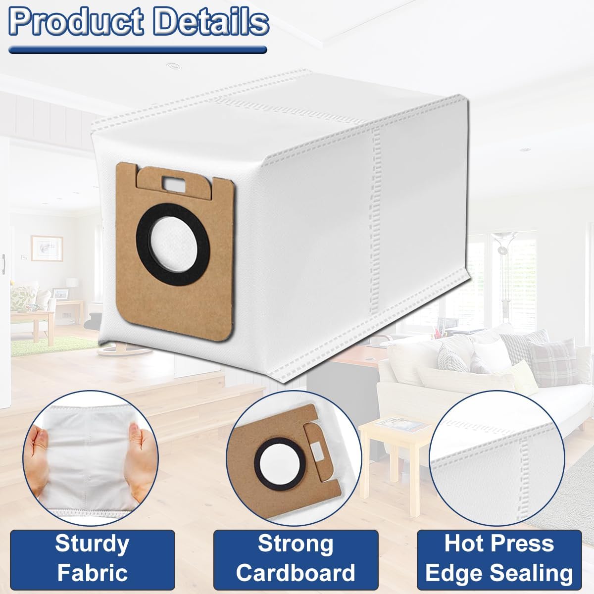 10er-Pack Staubsaugerbeutel für Dreame D10 Plus / D10s Plus / Z10 Pro / L10 Plus Roboterstaubsauger, RLS3D Staubsammelbeutel