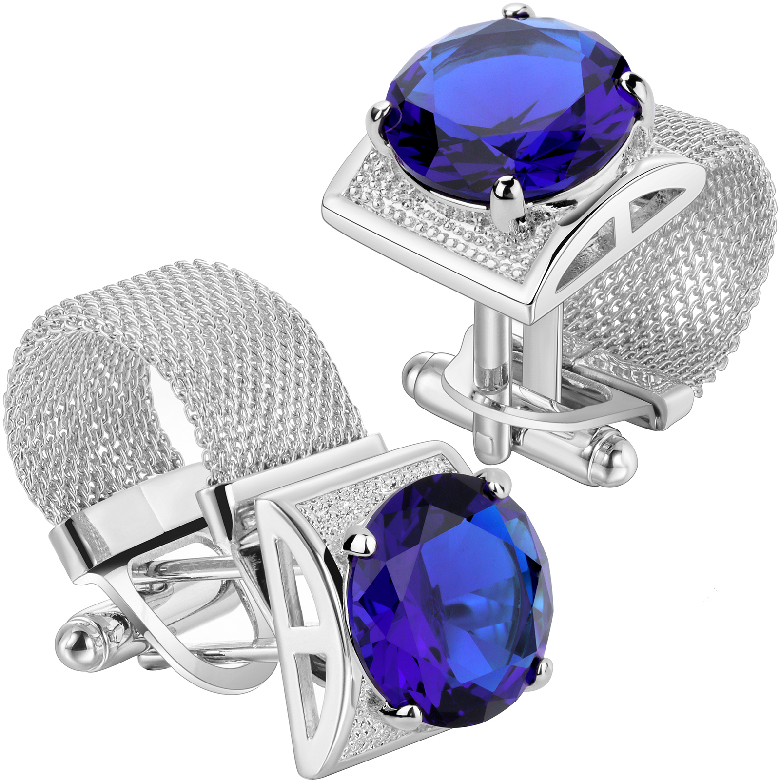 Boutons De Manchette Homme Strass Diamant - Acier Inoxydable - Accessoire De Luxe Pour Mariage Ou Soirée - 8