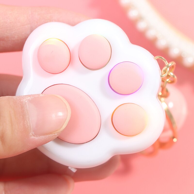 1Pc Volwassenen Kids Stress Relief Speelgoed Draagbare Kat Poot Vorm Geheugen Doolhof Kubus Gadget Sleutelhanger Educatief Decompressie Game