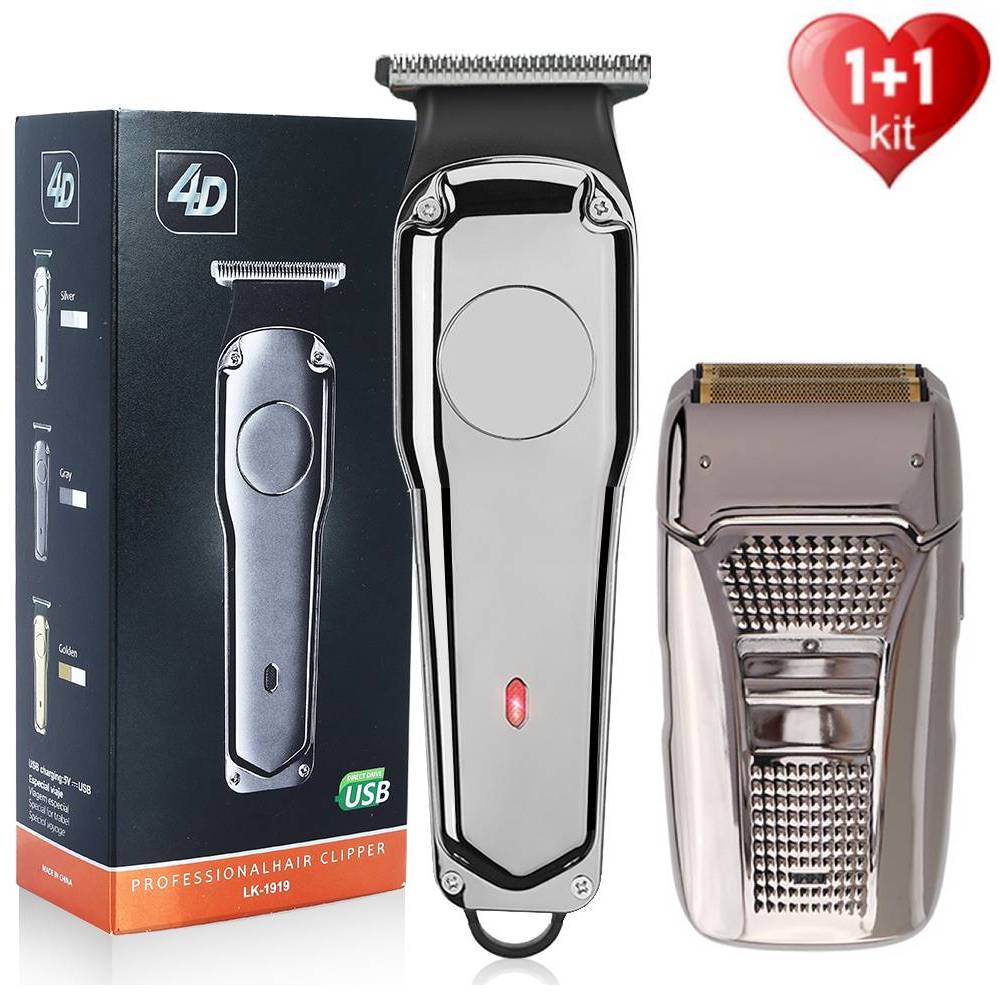 Tondeuse à cheveux professionnelle + rasoir électrique rasoir sans fil tondeuse à barbe Rechargeable finition coupe de cheveux Machine tondeuse directe: Clipper Shaver 3