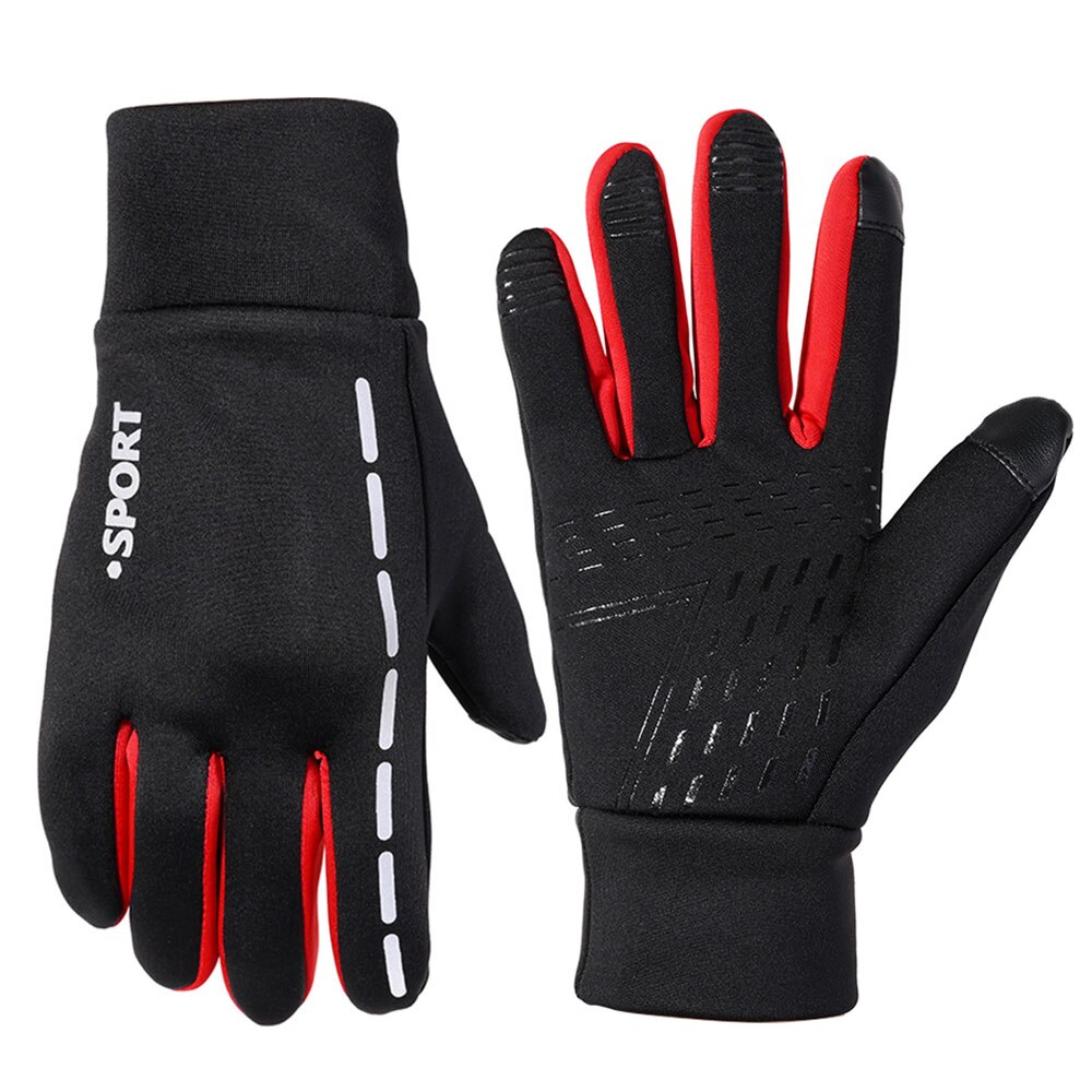 Guantes de esquí ultraligeros e impermeables para hombre y mujer, manoplas cálidas de invierno para Snowboard, montar en motocicleta, guantes deportivos antideslizantes para nieve: Red / XL
