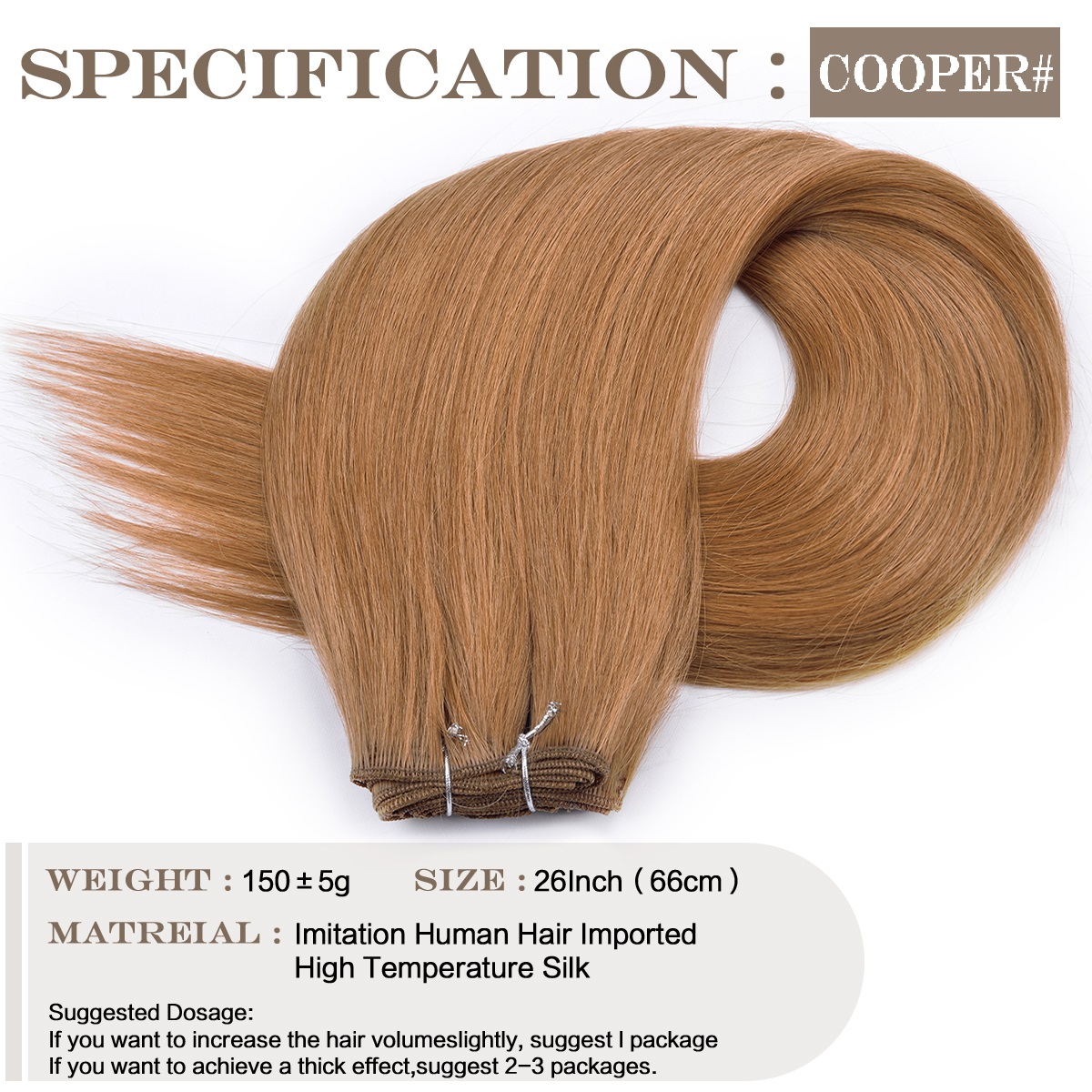 Mechones de pelo ondulado sintético de 26 pulgadas, extensiones de cabello largo Natural de 150g, tejido de pelo liso Yaki para mujeres falsas: T1B/Verde