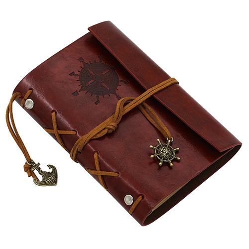 1pc retro ankare konstläder omslag anteckningsbok journal resenär roder ankare bok dagbok blank lösblad ringpärm 5 färger