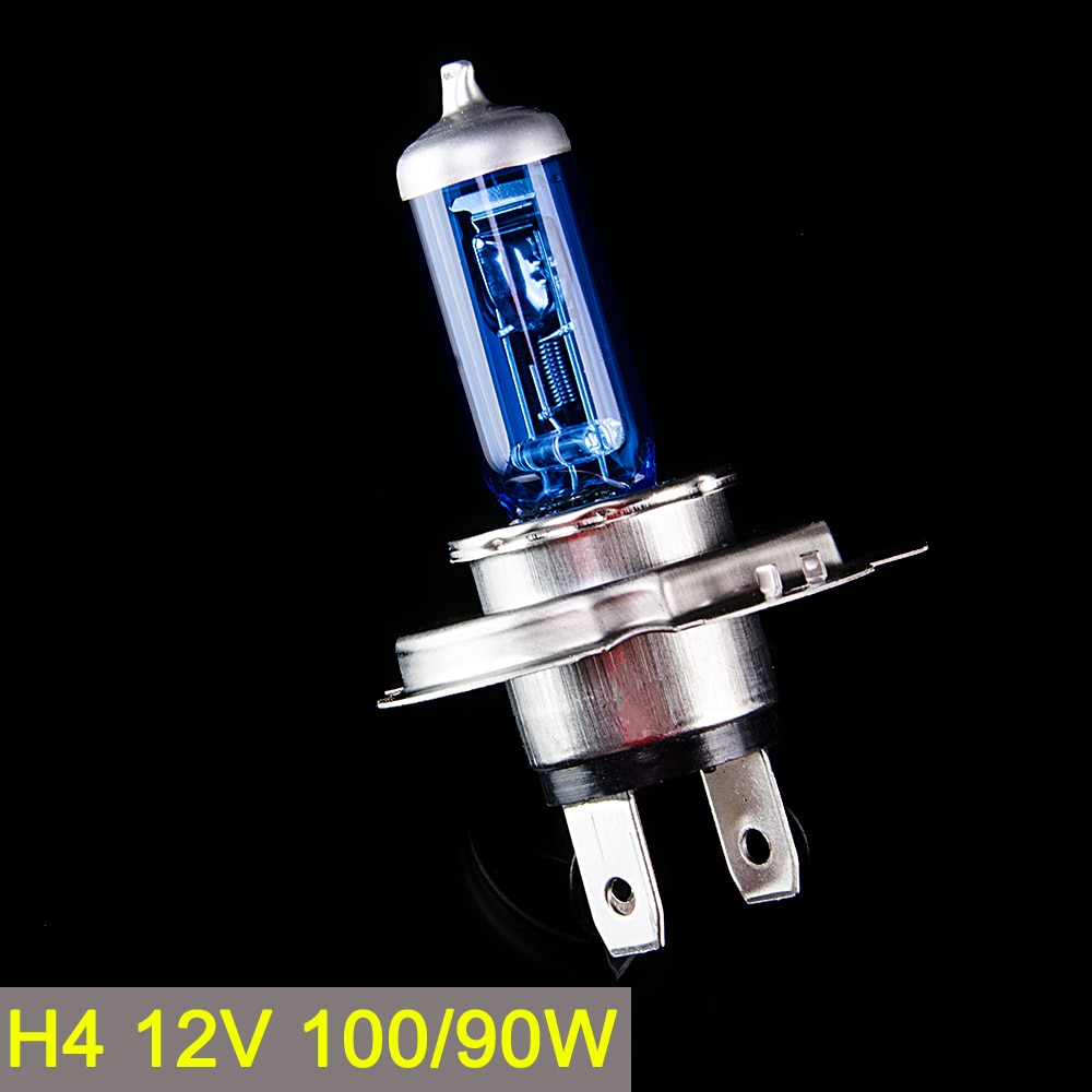 SINOVCLE H4 Halogeenlamp 12 V 100/90 W 5000 K Xenon Donkerblauw Glas Auto Koplamp Lamp Super wit