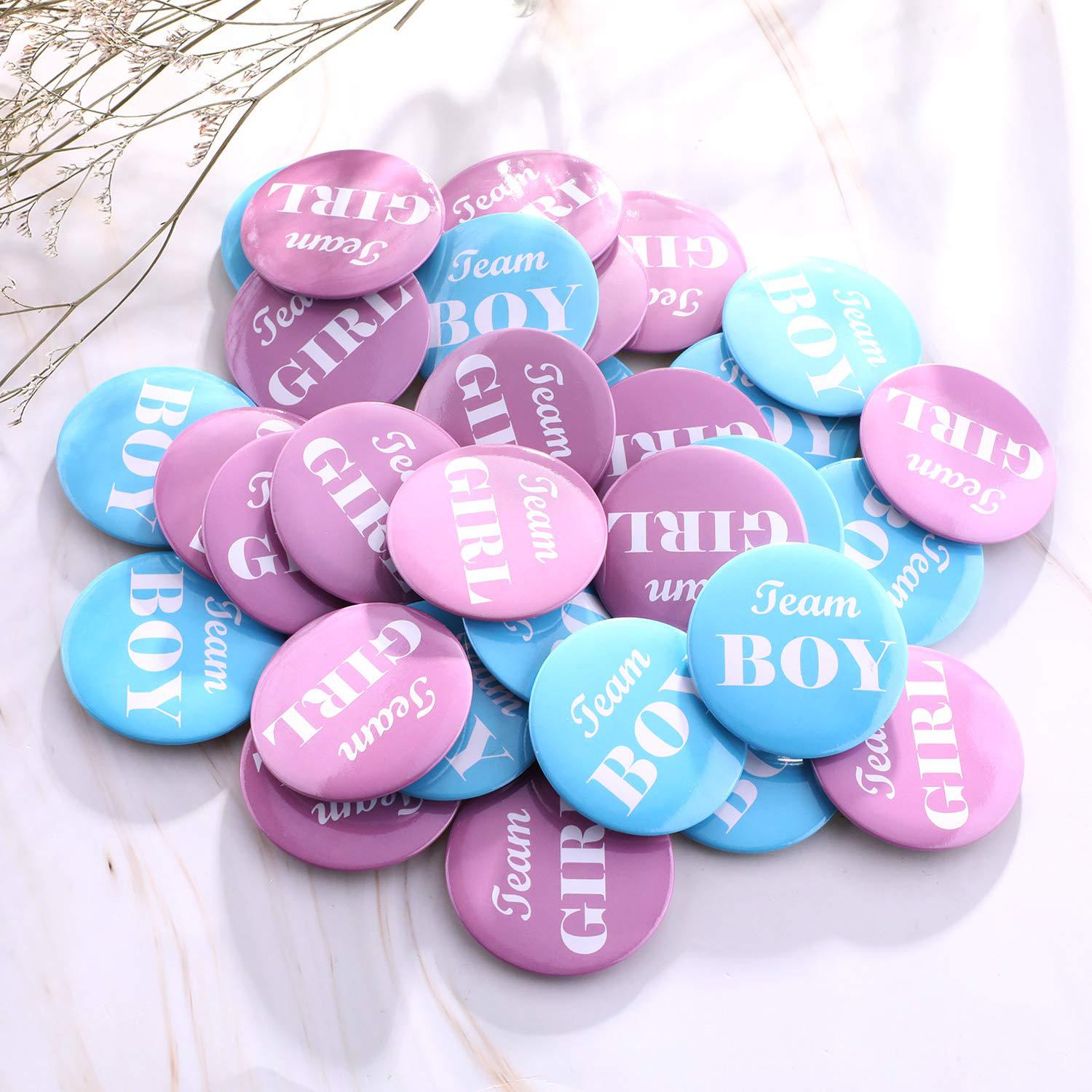 Team Boy Team Girl Gender Reveal Badges Boy or Girl Tinplate Button Badge Decoration Party Buttons Sticker Welcome Baby Shower