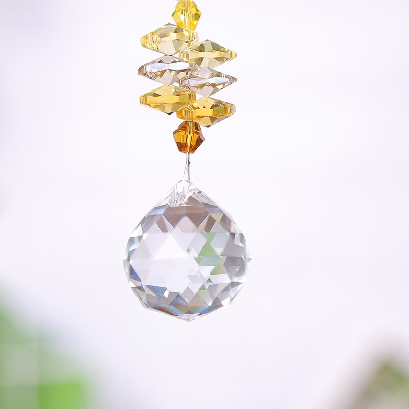 1PCS Hanging Crystal Ball Suncatcher Prisms Rainbow Pendants Wedding Garden Decoration