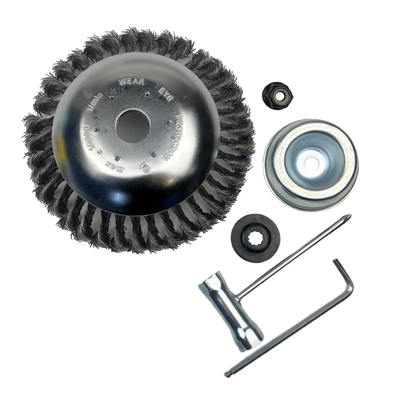 Heavy Duty Steal Wire Brush Cutter Trimmer Head with Adapter Kits Plate Screwdriver for String Trimmers